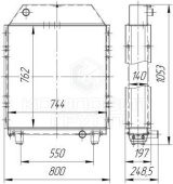 3522К.1301.015 Радиатор охлаждения МТЗ-3522 дв.CATERPILLAR алюминиевый, Nocolok