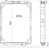 543208-1301010-001 Радиатор водяной МАЗ дв.7511/6581/6585 (3р.мед-лат) ШААЗ