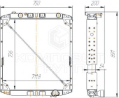 1409-1301010 Радиатор охлаждения МАЗ-5551А2,ЯМЗ-36562/6563 Е3 медно-латунный 3-рядный