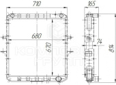 64229Б.1301010 Радиатор МАЗ-6303/53362/53366/54323/5516 медно-латунный 4-рядный
