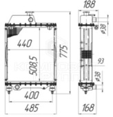 161.1301010-01С Радиатор водяной МТЗ 4х рядный, стальные бачки,медно-латунный, РФ