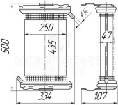 245-081000 Радиатор масляный МТЗ-82, ЛТЗ-60,Т-70 медно-латунунный 2-рядный