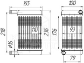 ОТ2.13.010 Радиатор отопителя ДТ-75/ЛТЗ-60/Т-130/Дон медно-латунный 4-рядный
