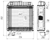 150-1301010-3А Радиатор водяной на АМКОДОР, Т-150, СК-6, Нива, КС-6Б (медно-латунный) 5-рядный