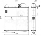 130У.13.010-1 Радиатор водяной Т-170/10, А-120 медно-латунный 4-рядный
